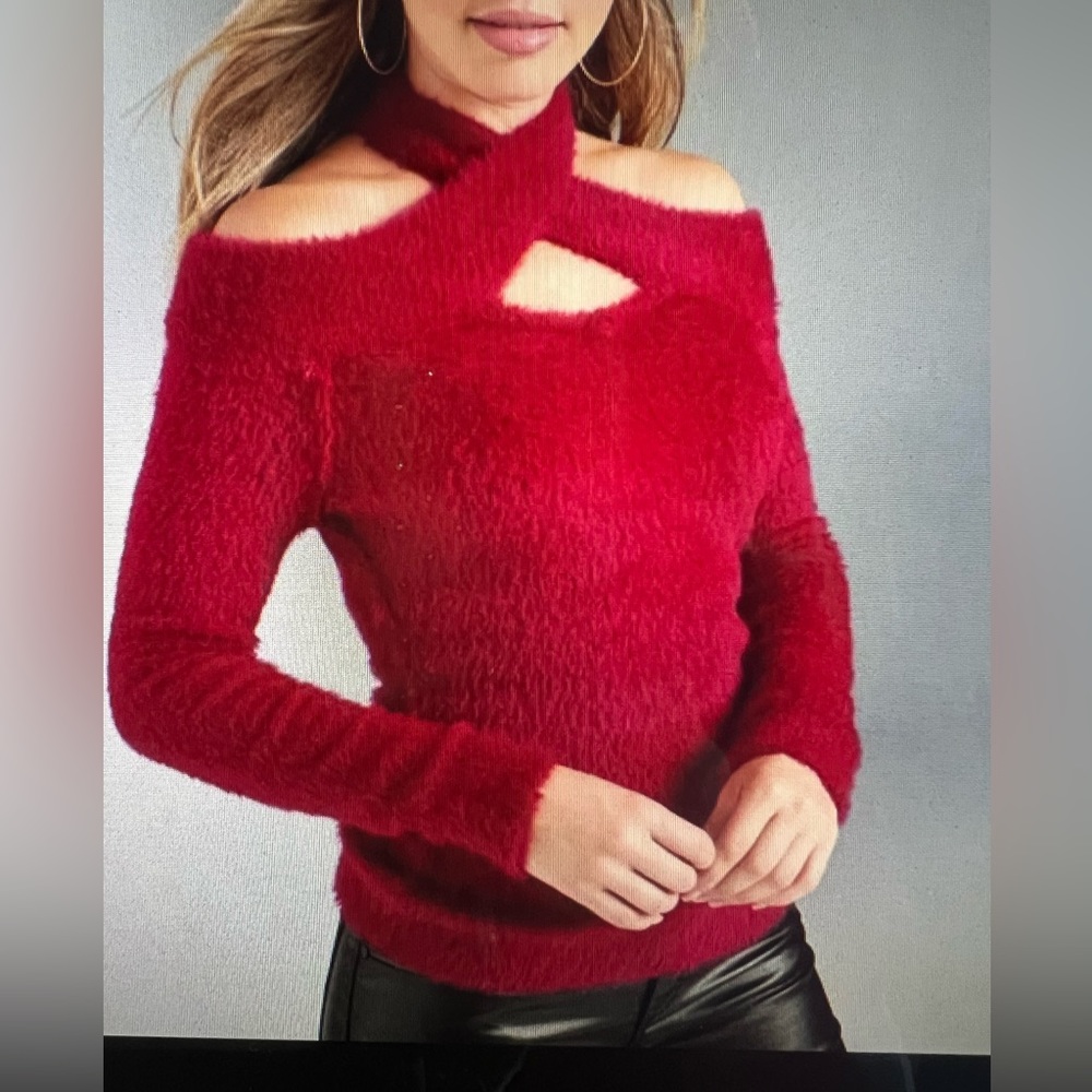 Red Venus Cozy Criss cross sweater